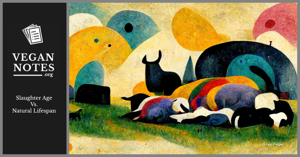 This is an expressionist painting of cows in a graveyard.
