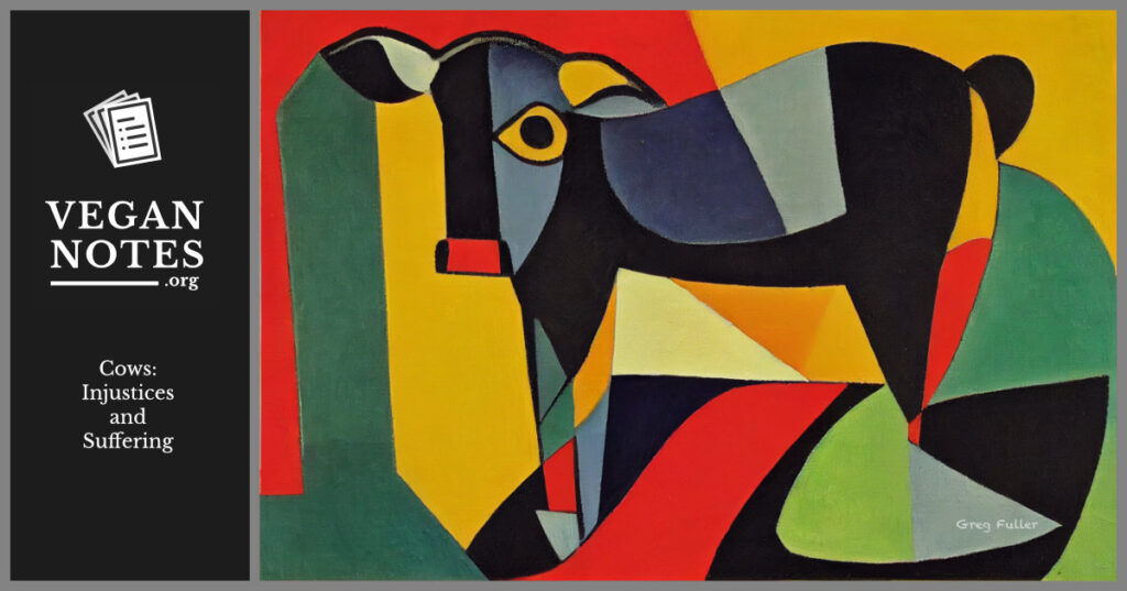 An impressionist painting of a calf.