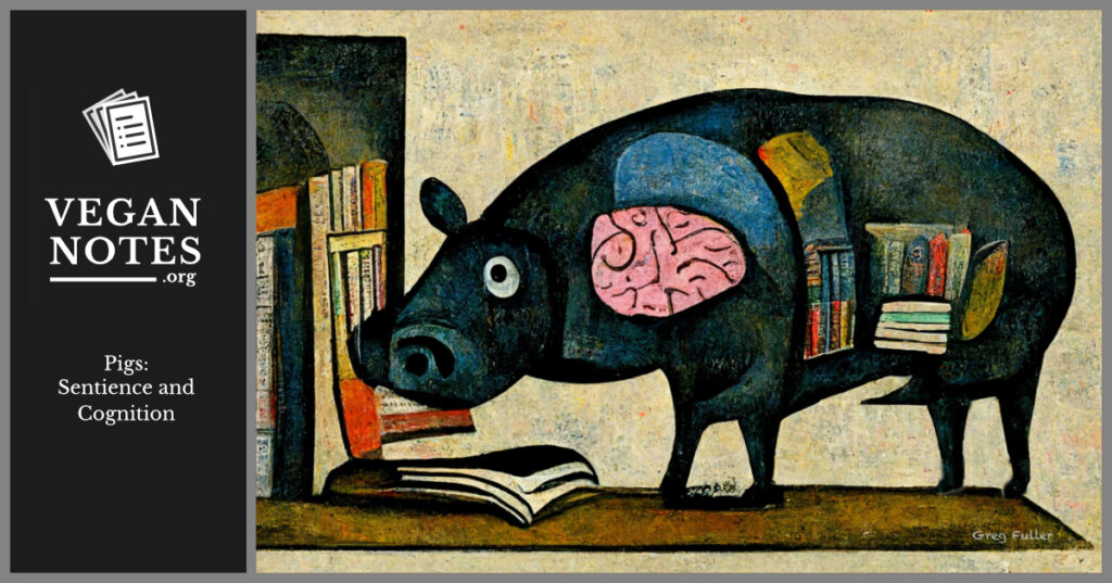 An expressionist painting of a learned pig.
